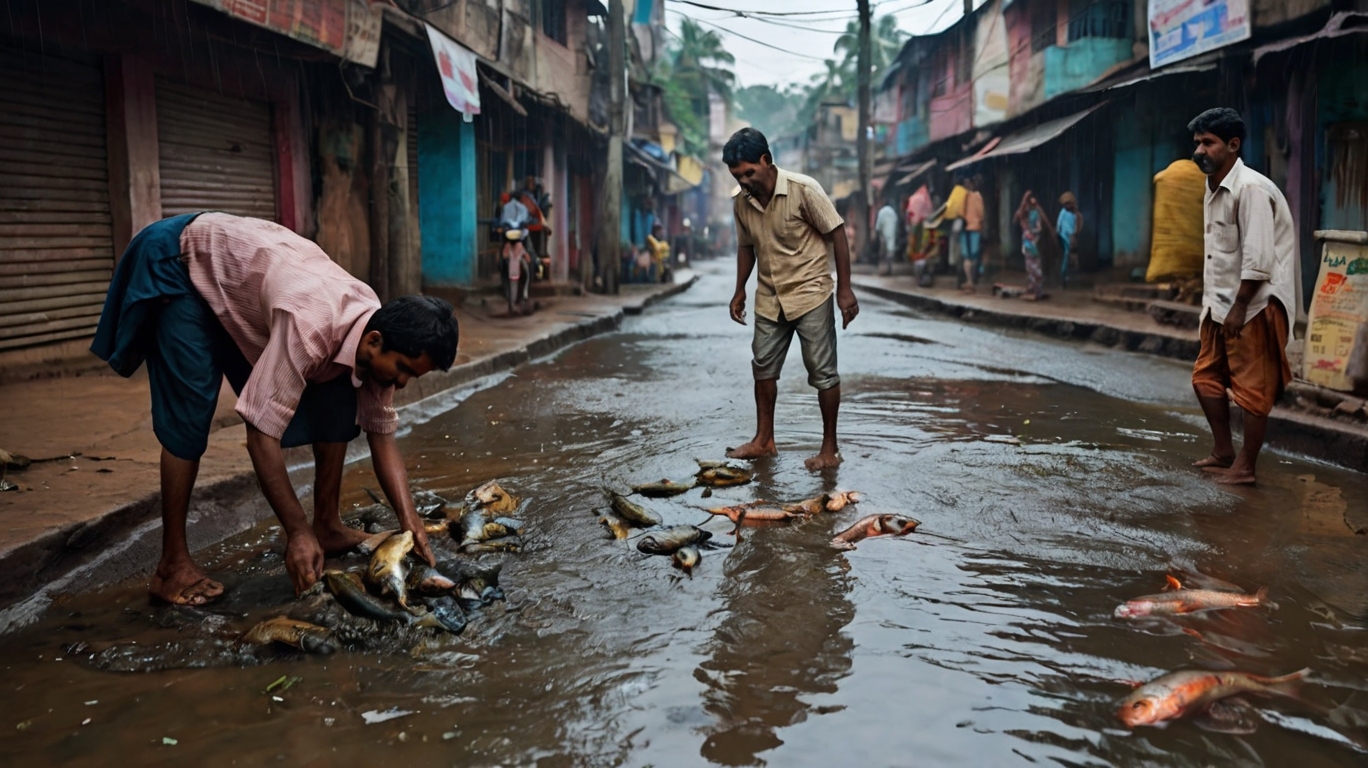 No momento, você está visualizando Chuva de Peixes em Cidade na Índia